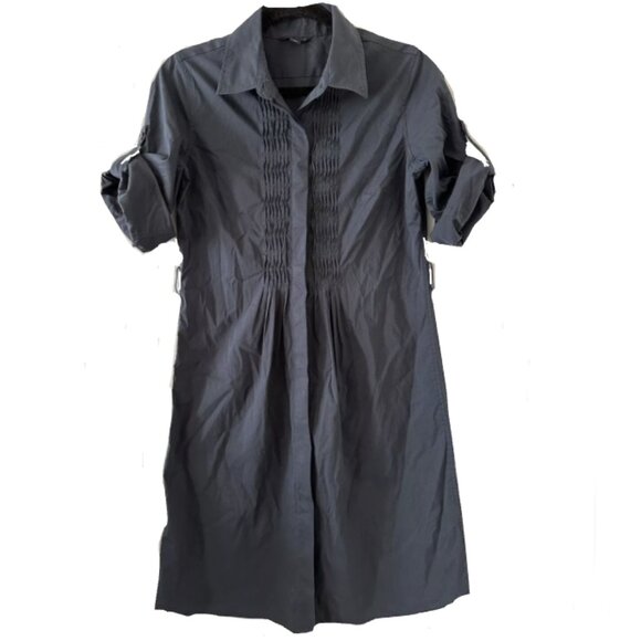 Banana Republic Pleated Tab-Sleeve Button-Down Shirt Dress - Picture 1 of 13